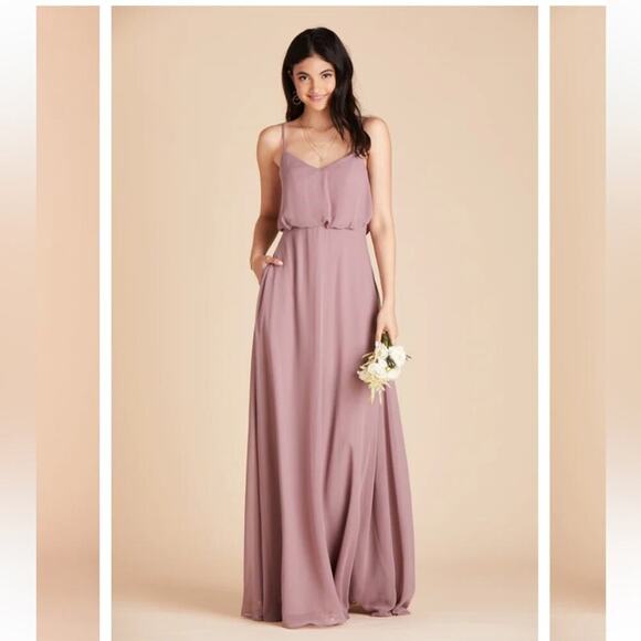 Birdy Grey Gwennie Chiffon Long Maxi Bridesmaid Dress Dark Mauve XS New - Picture 4 of 16